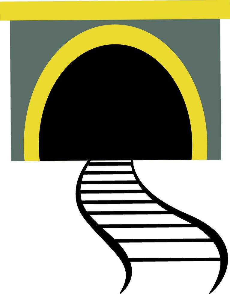 trein tunnel, illustratie, vector Aan wit achtergrond