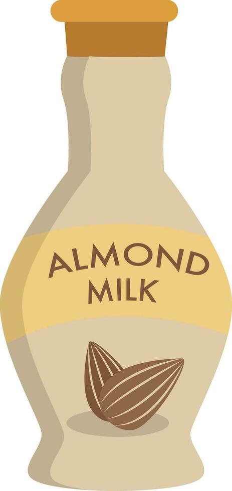 amandel melk, illustratie, vector Aan wit achtergrond
