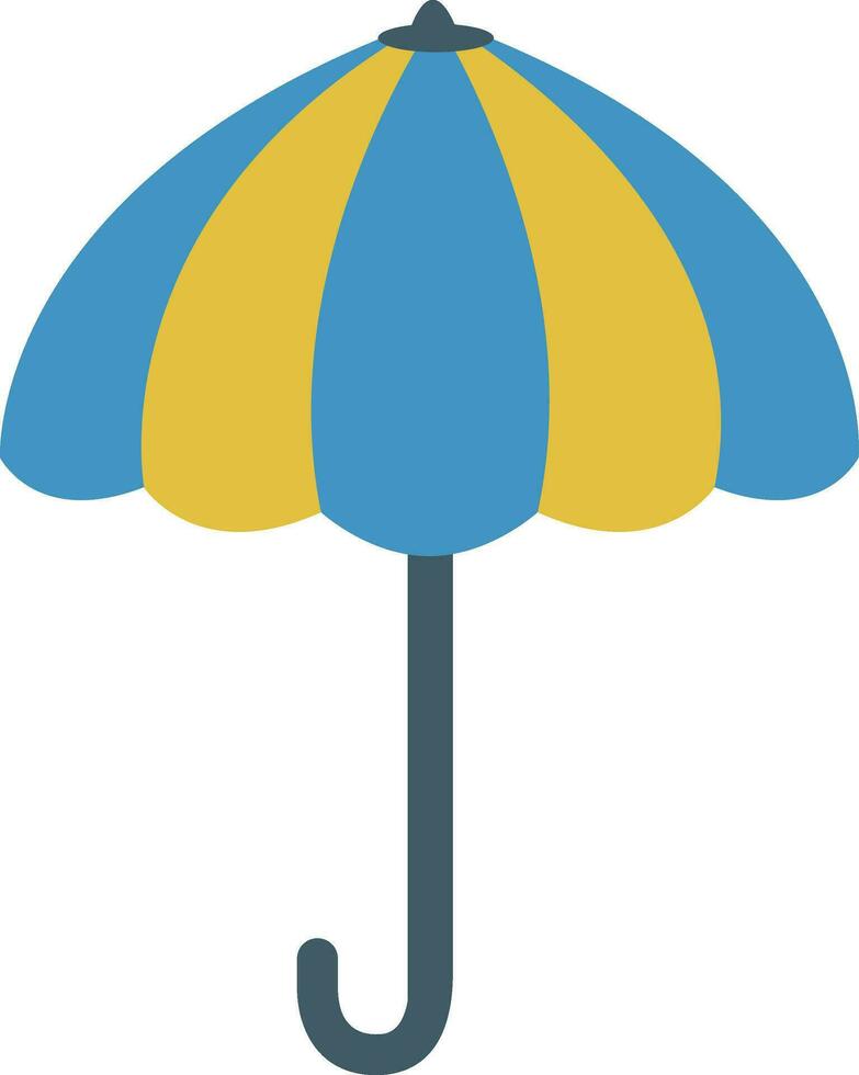blauw en geel paraplu, illustratie, vector Aan wit achtergrond