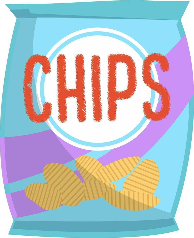 chips in tas, illustratie, vector Aan wit achtergrond