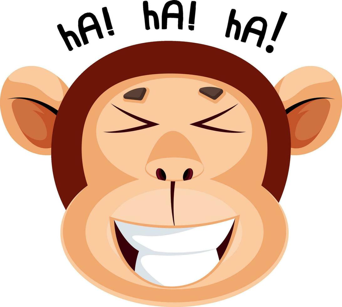 aap is lachend, illustratie, vector Aan wit achtergrond.