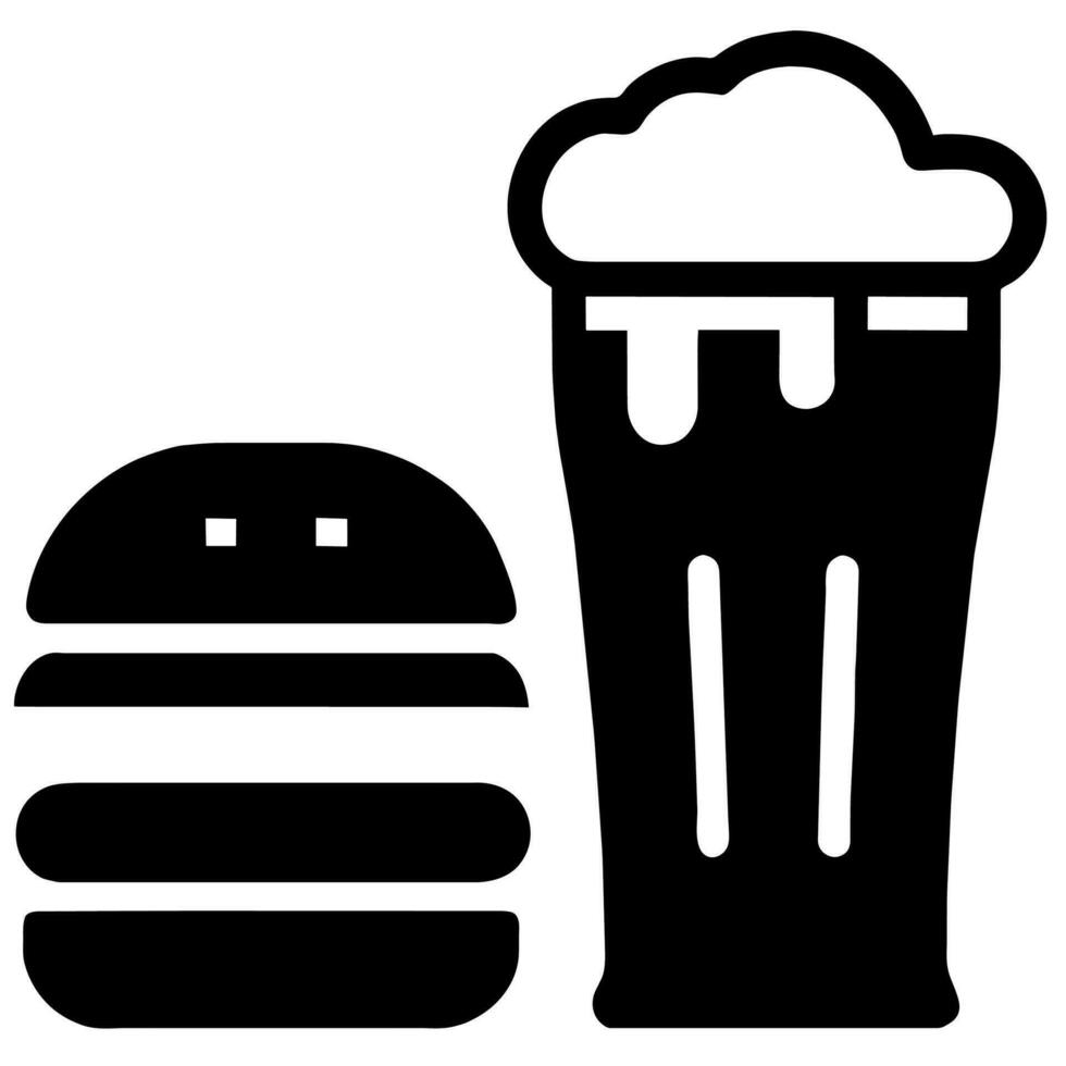 bier glas en Hamburger vector