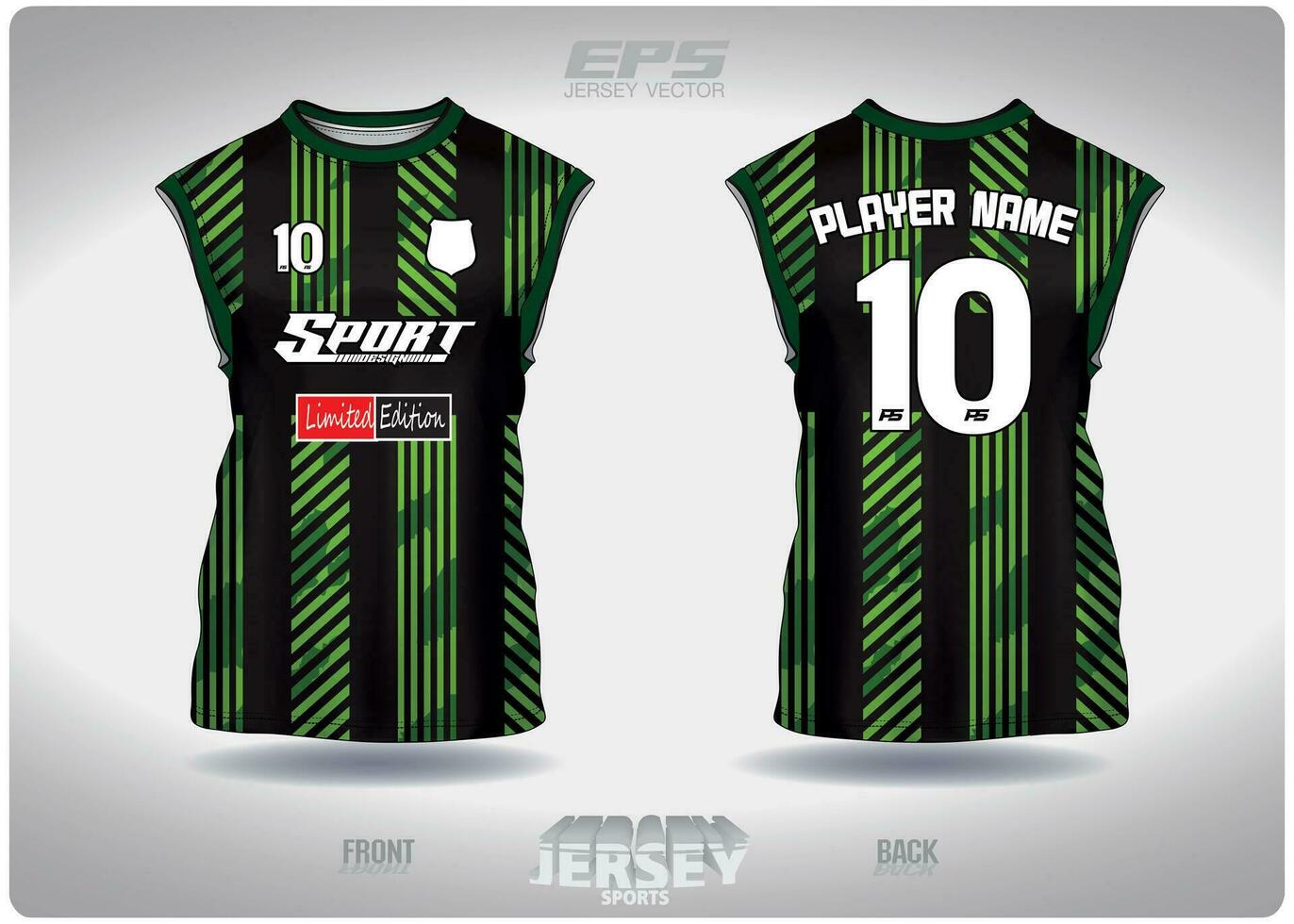 eps Jersey sport- overhemd vector.recht en schuin strepen groen en zwart patroon ontwerp, illustratie, textiel achtergrond voor mouwloos overhemd sport- t-shirt, Amerikaans voetbal Jersey mouwloos overhemd vector