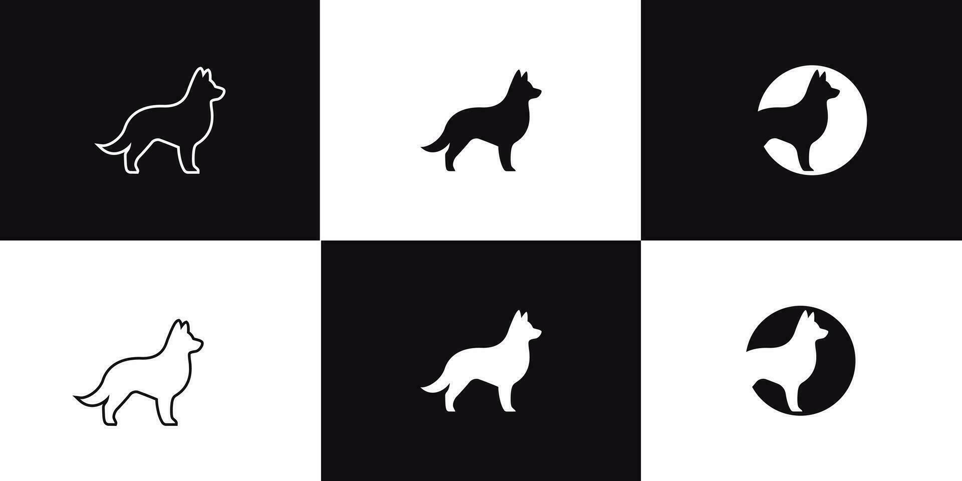 vector gemengd stijl hond logo