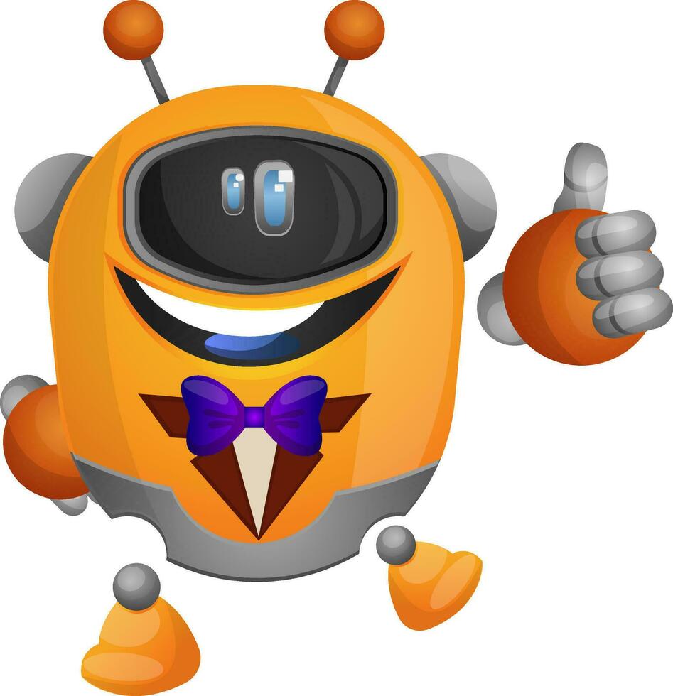 oranje robot in een smoking illustratie vector Aan wit achtergrond