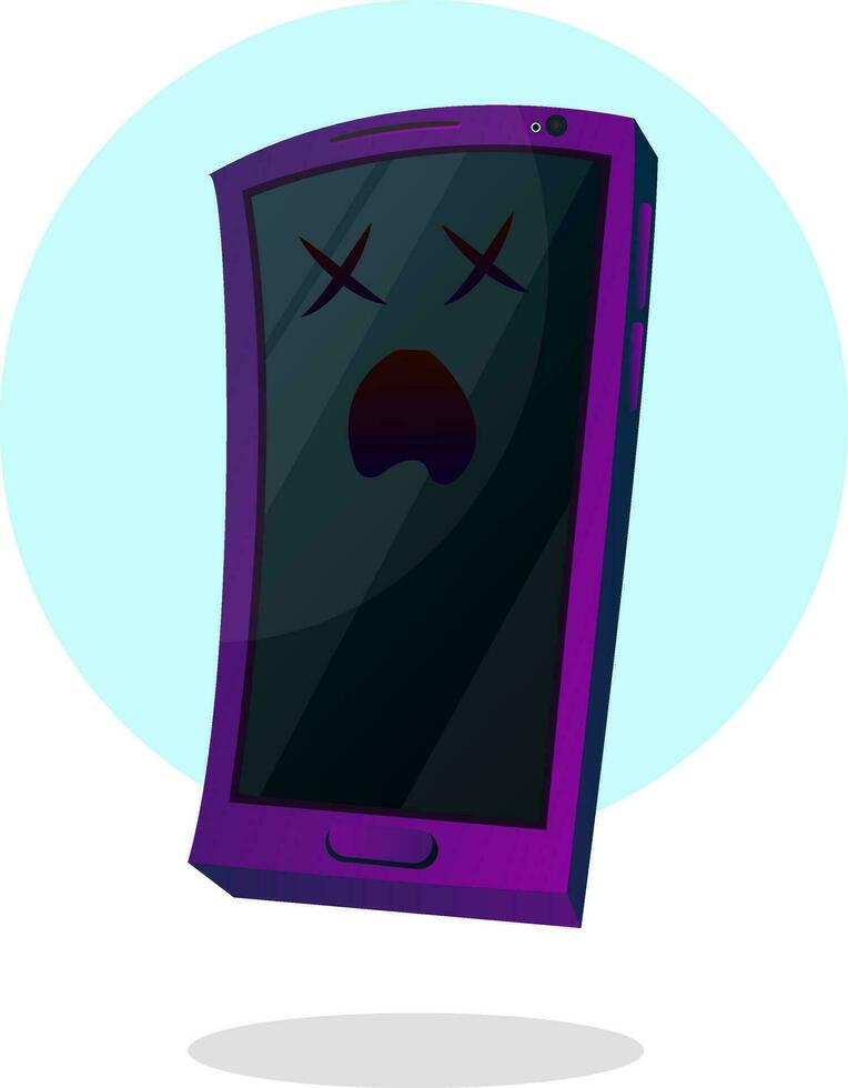 dood mobiel emoji illustratie vector Aan wit achtergrond