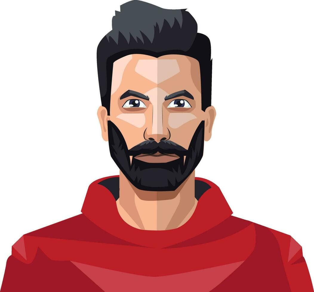 vent met een vol baard in de rood overhemd illustratie vector Aan wit achtergrond