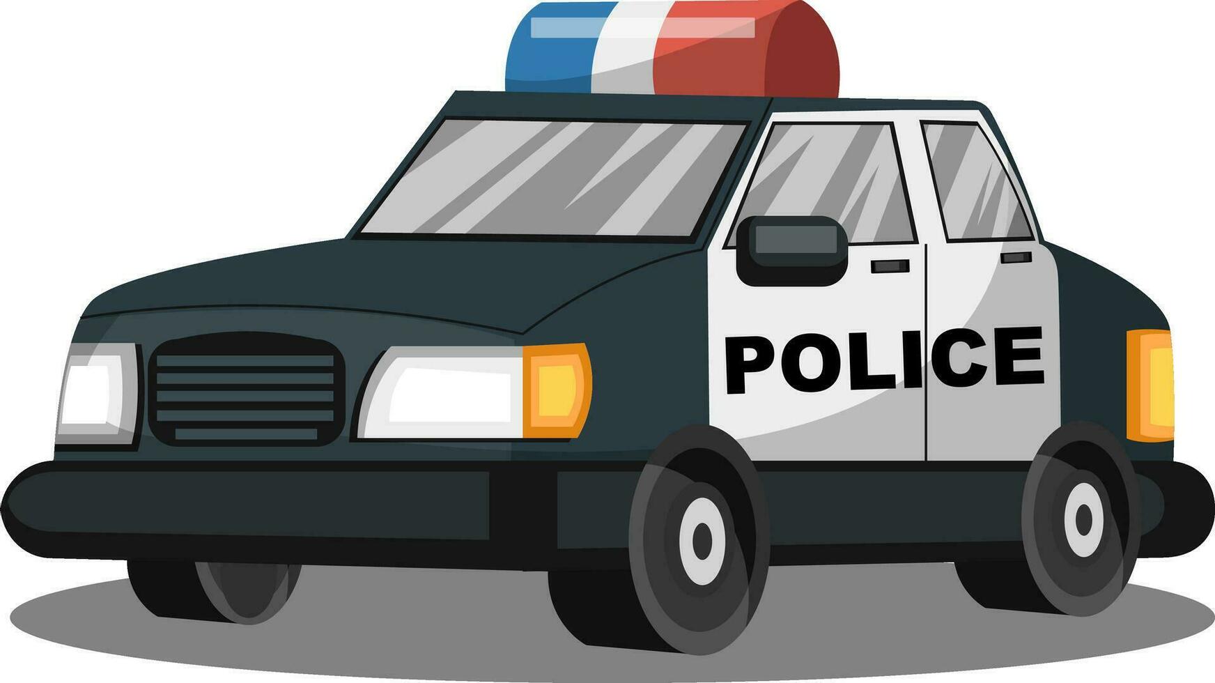 diep blauw en wit Politie voertuig vector illustratie Aan wit achtergrond.