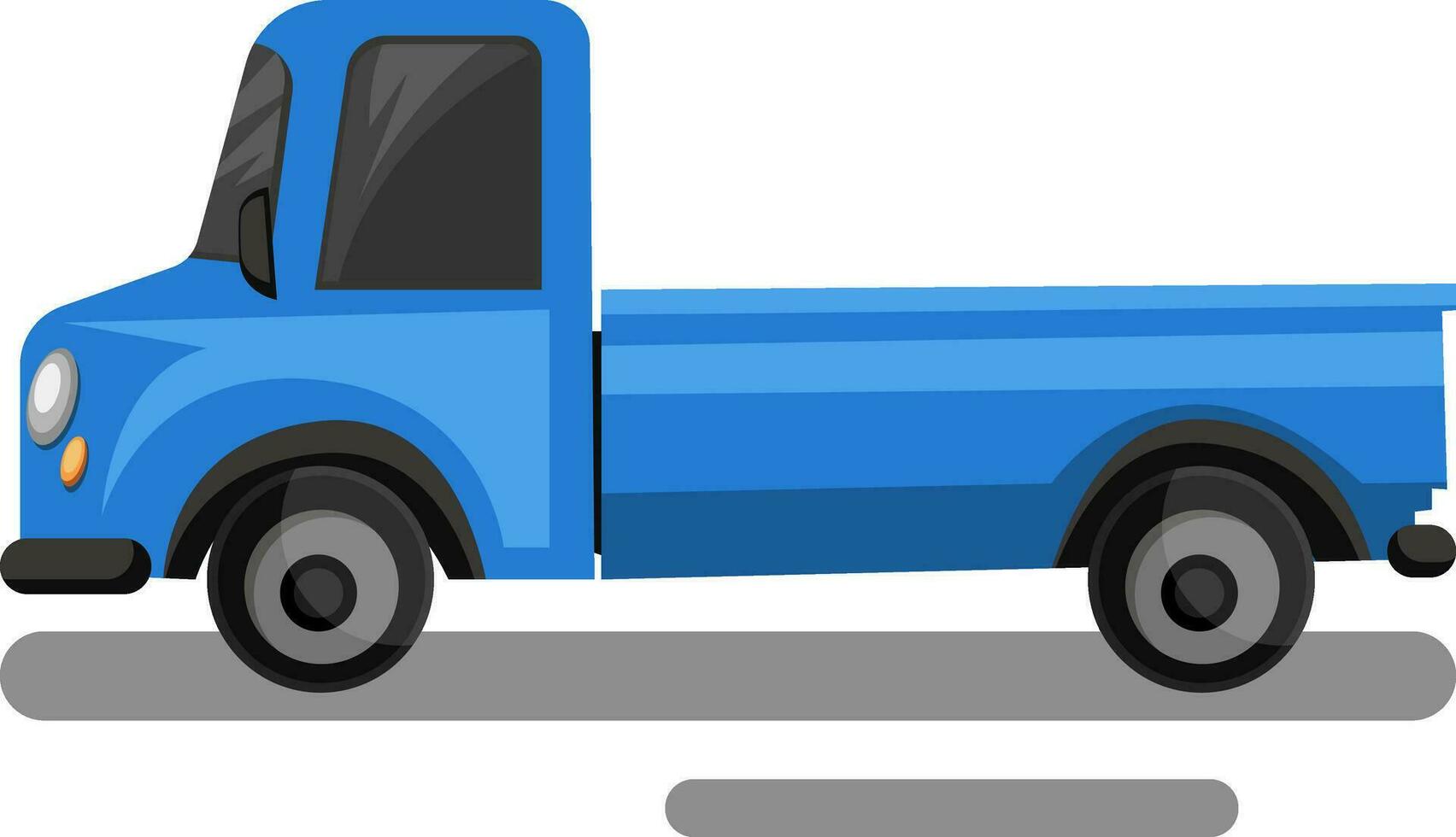 blauw vrachtauto tekenfilm stijl vector illustratie Aan wit achtergrond.