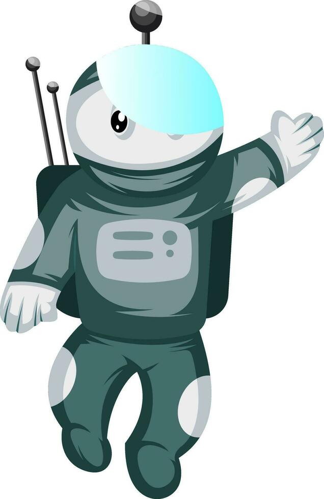 astronaut wapperend wit achtergrond vector illustratie.