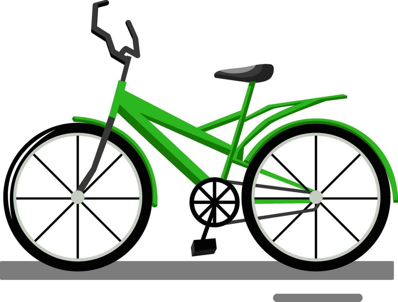 tekenfilm groen fiets vector illustratie Aan wit achtergrond.