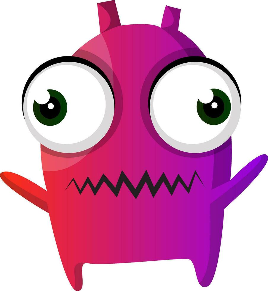 Purper monster met groot ogen illustratie vector Aan wit achtergrond