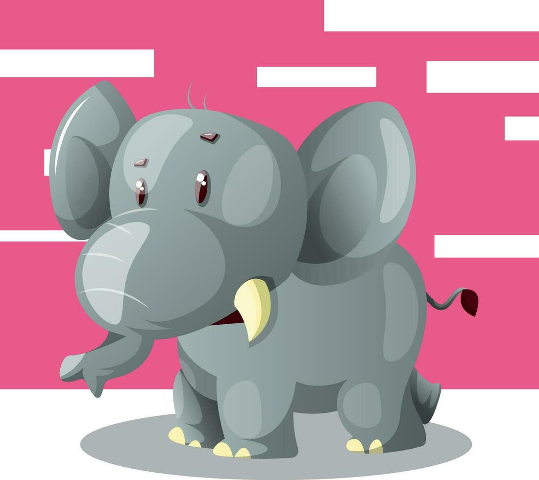 schattig weinig olifant, illustratie, vector Aan wit achtergrond.