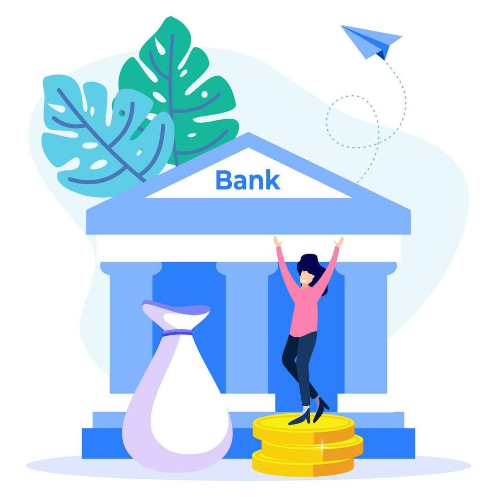 illustratie vector grafische stripfiguur van bank