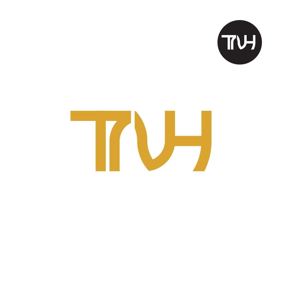 brief tnh monogram logo ontwerp vector