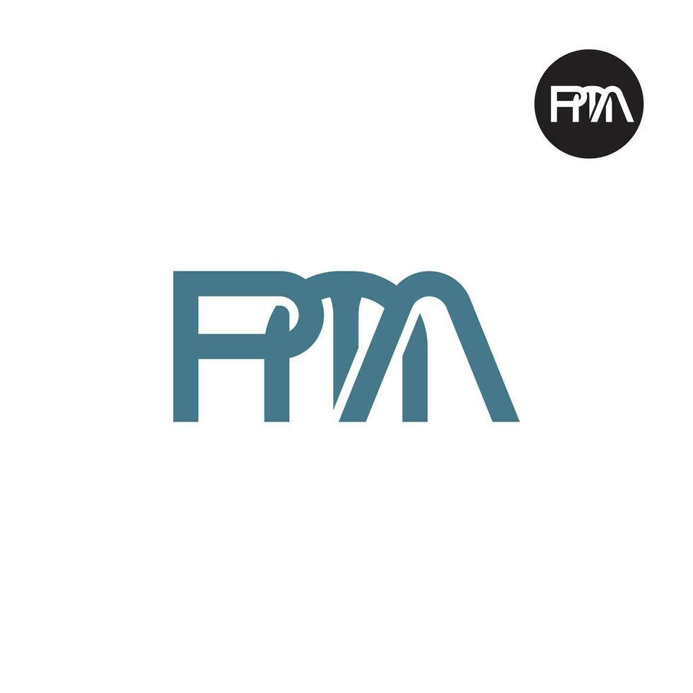 brief pma monogram logo ontwerp vector