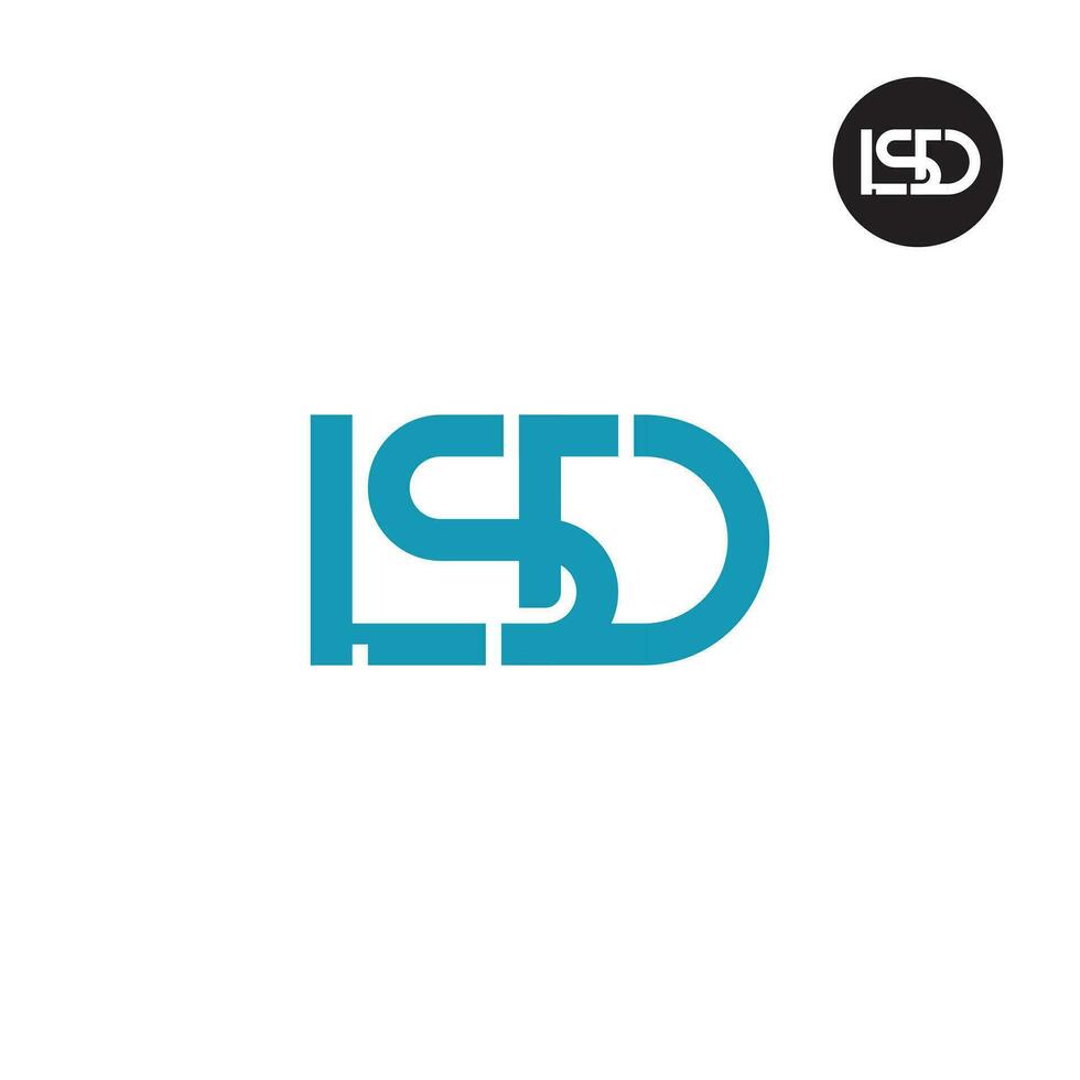 brief LSD monogram logo ontwerp vector