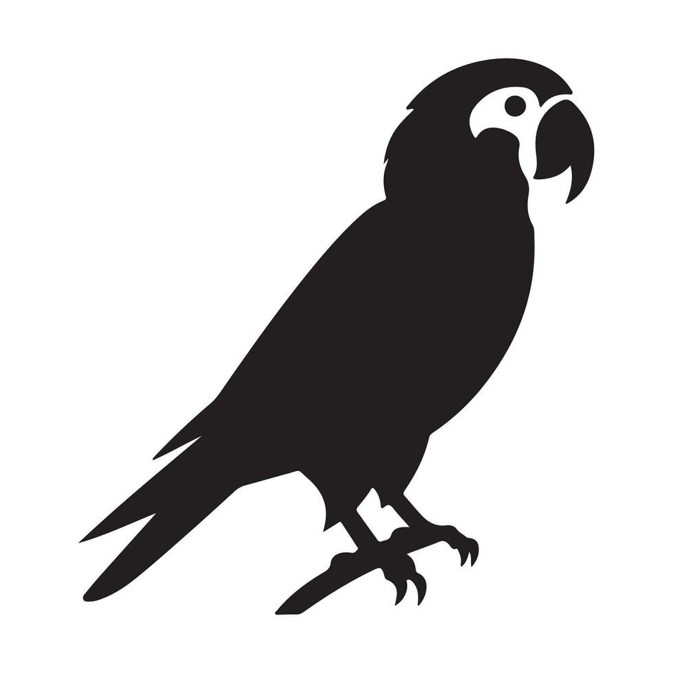 een zwart silhouet papegaai dier vactor vector