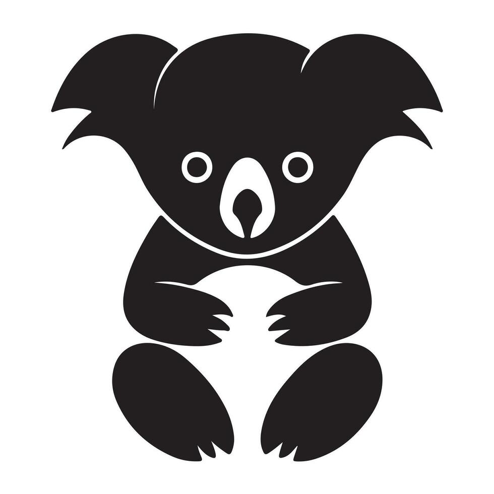 een zwart silhouet koala dier vactor vector