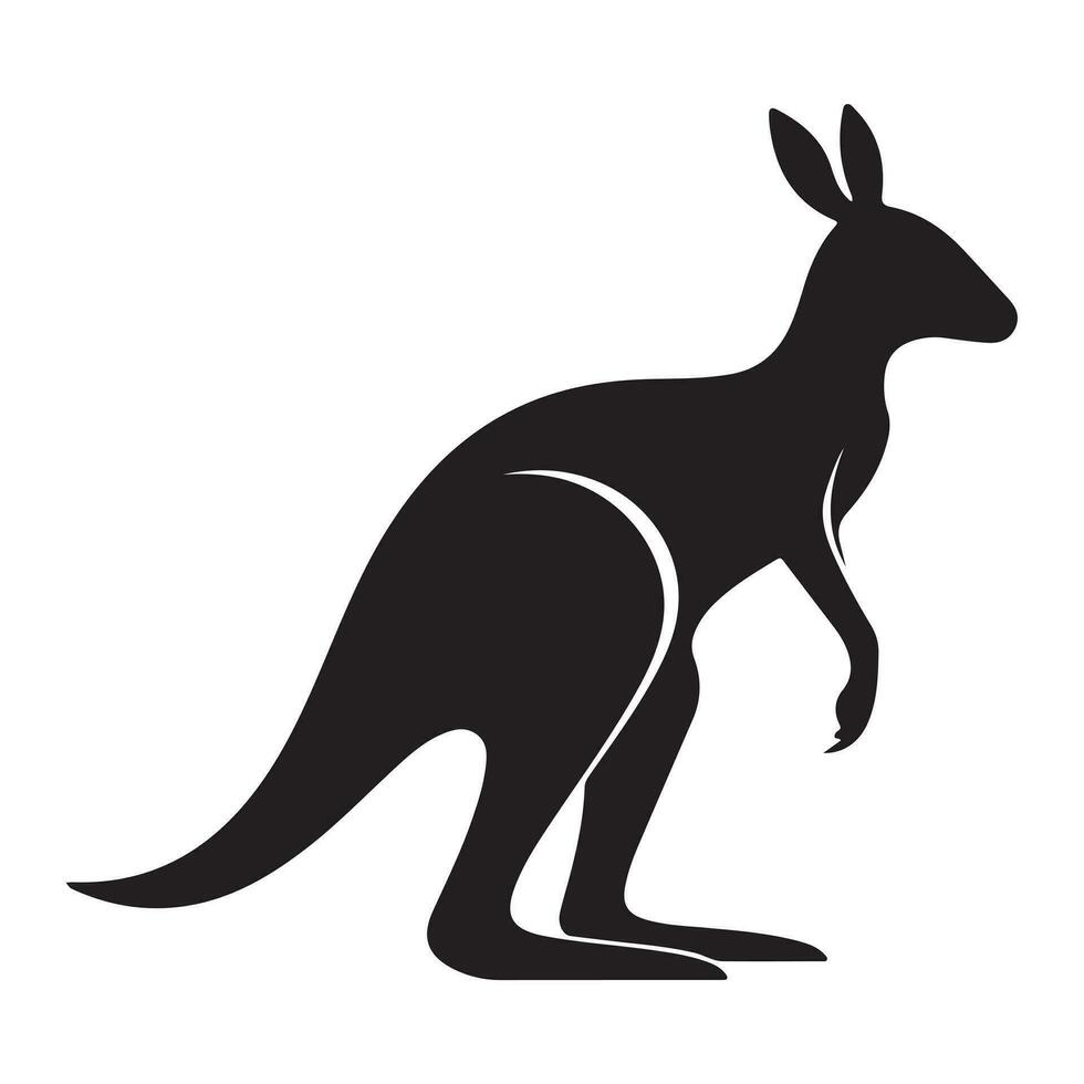 een zwart silhouet kangoeroe dier vector