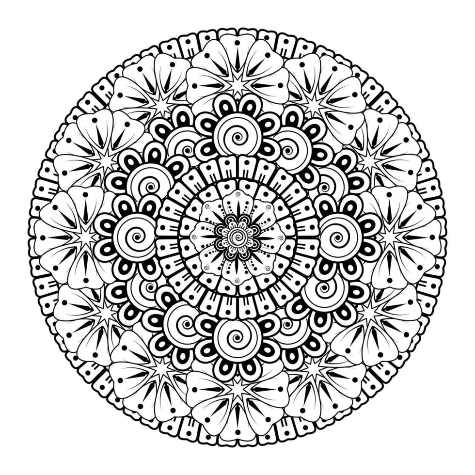 cirkelvormig patroon in de vorm van mandala met bloem voor henna. vector