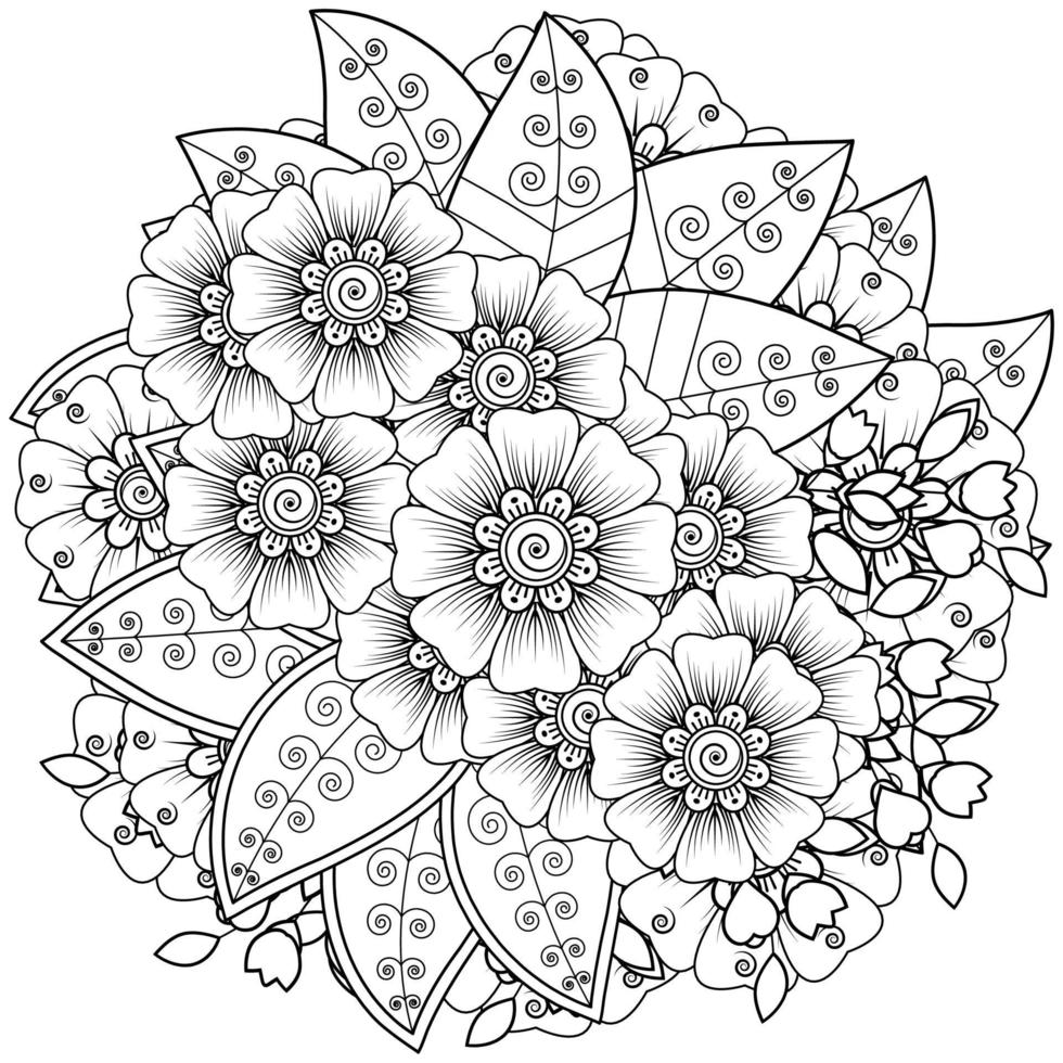 mehndi bloem decoratief ornament in etnische oosterse stijl vector