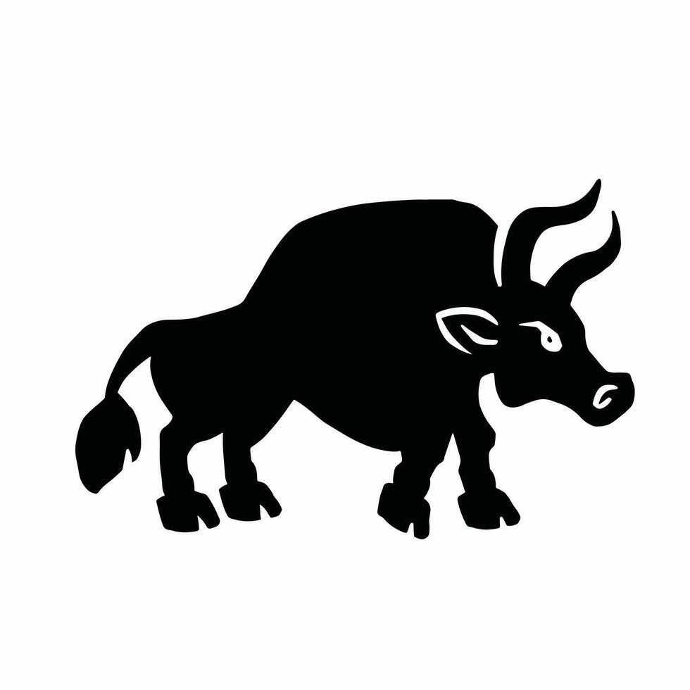 stier silhouet, symbool van de jaar, vector illustratie eps 10