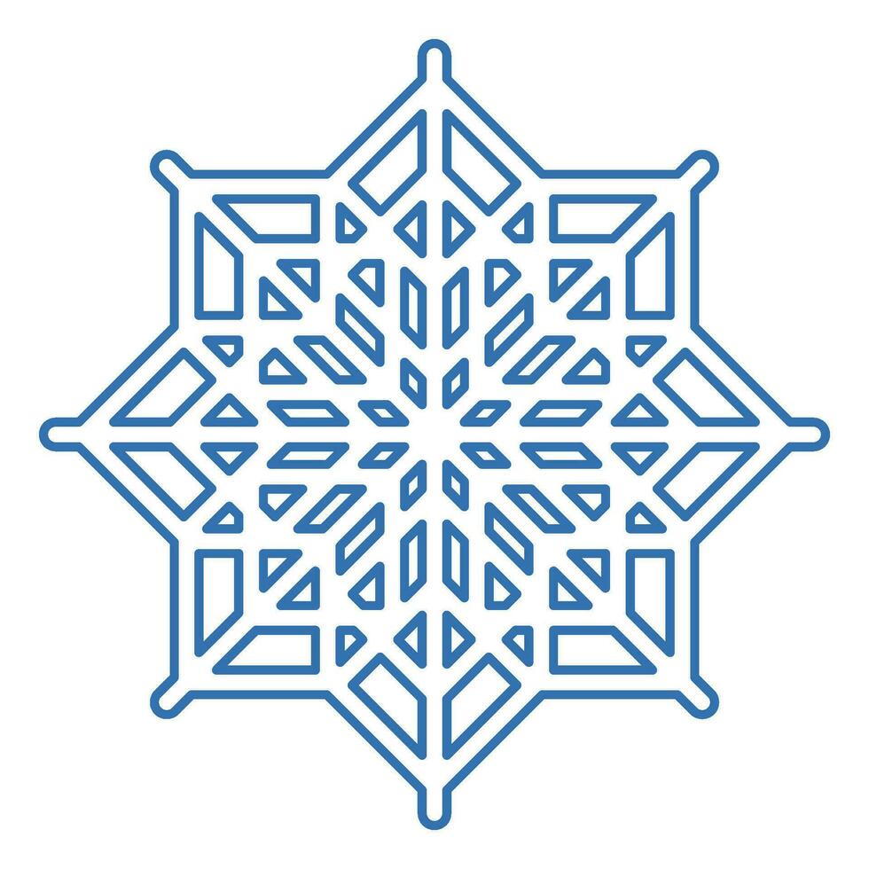 winter blauw pluizig sneeuwvlok dun geaaid icoon vector