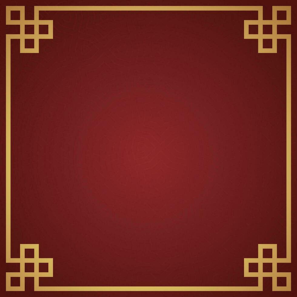 vector Chinese kader grens, rechthoek en cirkel ontwerp Aan rood achtergrond