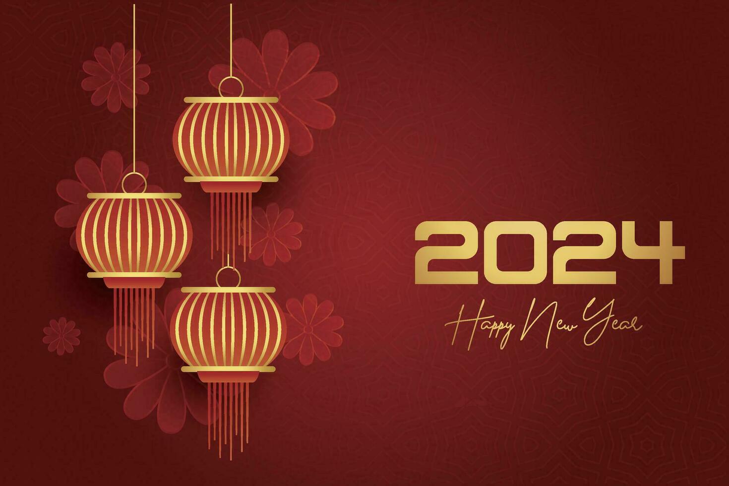 Chinese maan- nieuw jaar festival 2024 viering, gelukkig nieuw jaar achtergrond decoratief elementen. vector