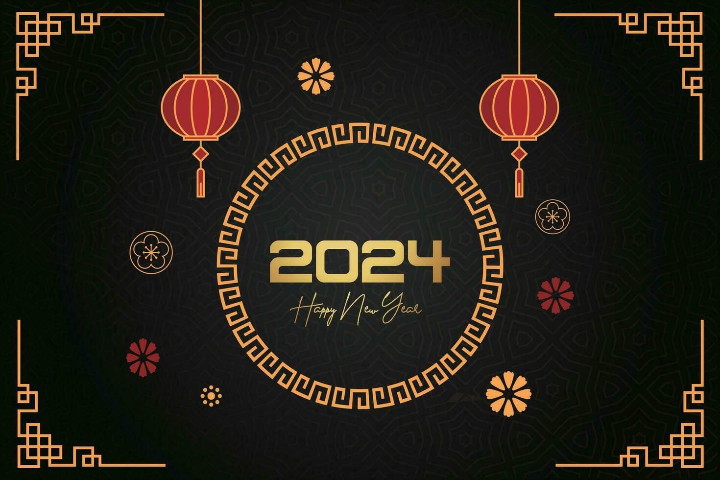 Chinese maan- nieuw jaar festival 2024 viering, gelukkig nieuw jaar achtergrond decoratief elementen. vector