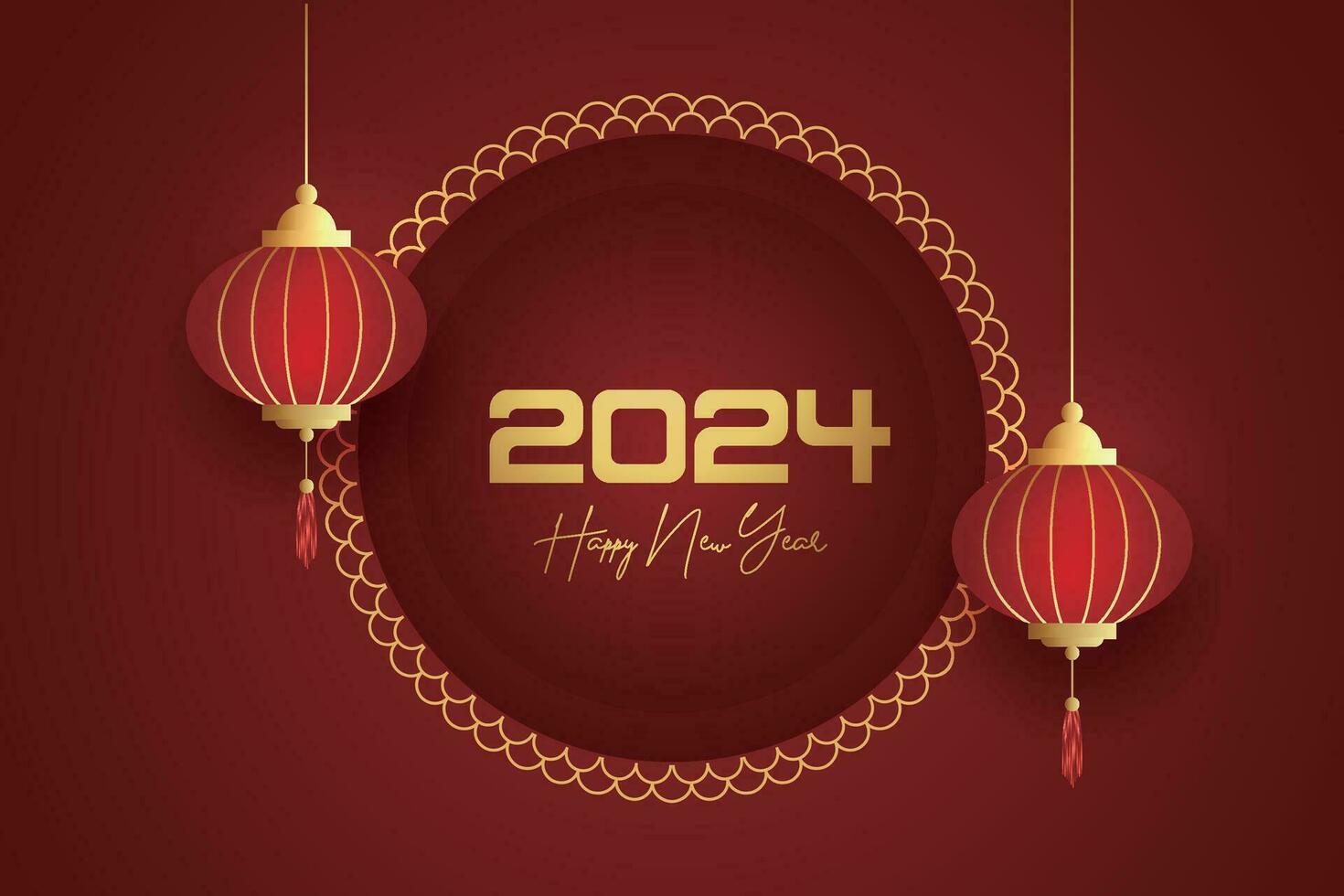 Chinese maan- nieuw jaar festival 2024 viering, gelukkig nieuw jaar achtergrond decoratief elementen. vector