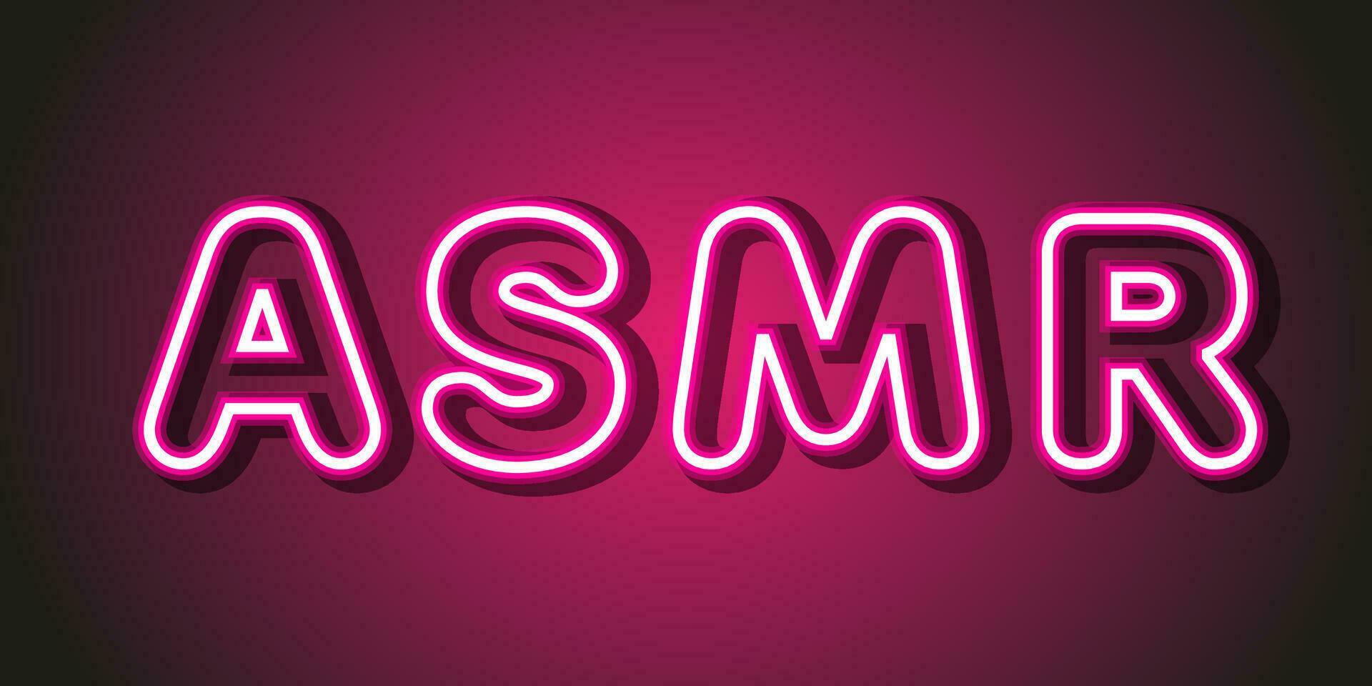 asmr roze neon tekst logo Aan helling achtergrond. wijnoogst ontwerp. sociaal media. bloggen. vector illustratie.
