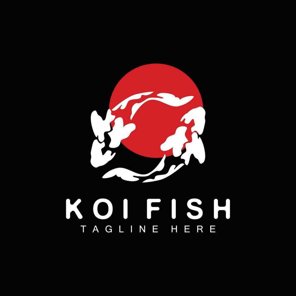 koi vis logo ontwerp Chinese Lucky sier- vis goudvis bedrijf merk vector