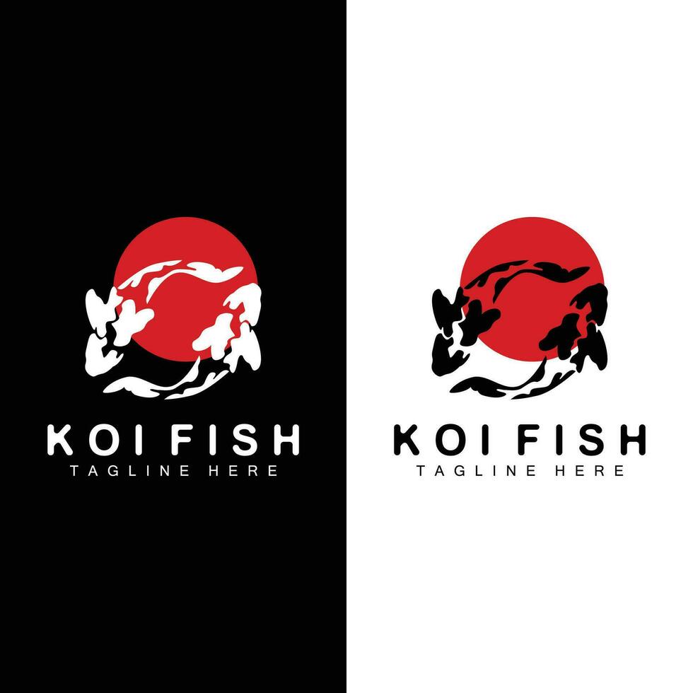 koi vis logo ontwerp Chinese Lucky sier- vis goudvis bedrijf merk vector