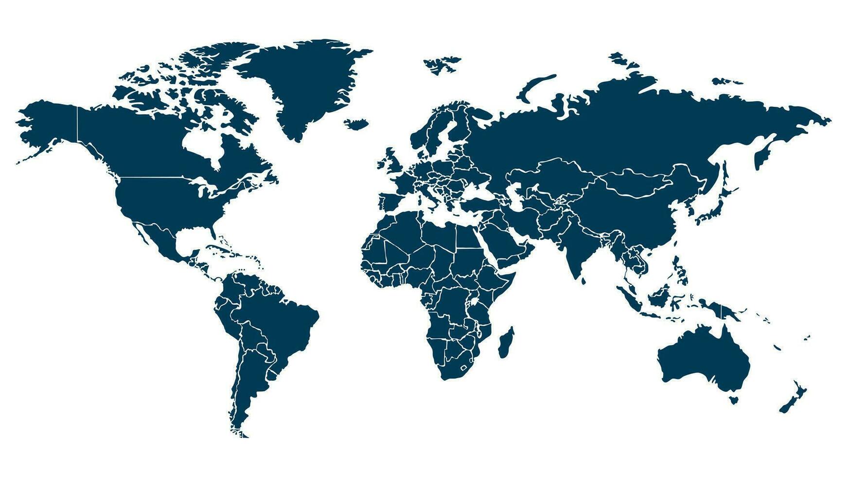 wereld kaart moderne.wereld kaart.gegeneraliseerd wereld kaart.wereld kaart Aan geïsoleerd achtergrond.vector illustratie vector