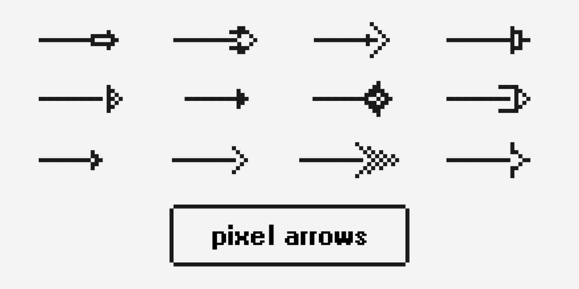 pixel pictogrammen, tekens, pijl symbolen voor koppel ontwerp, web ontwerp, toepassingen, presentaties en veel meer vector