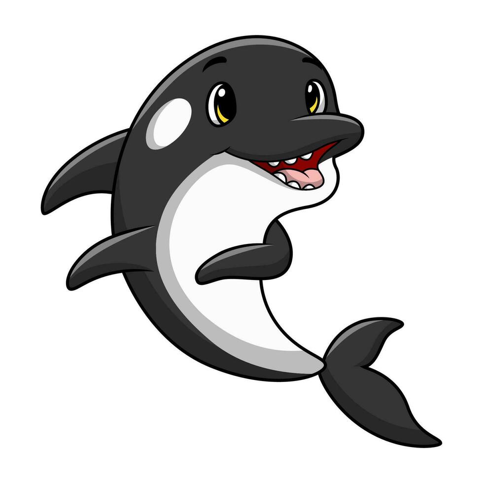 schattig moordenaar walvis tekenfilm Aan wit achtergrond vector