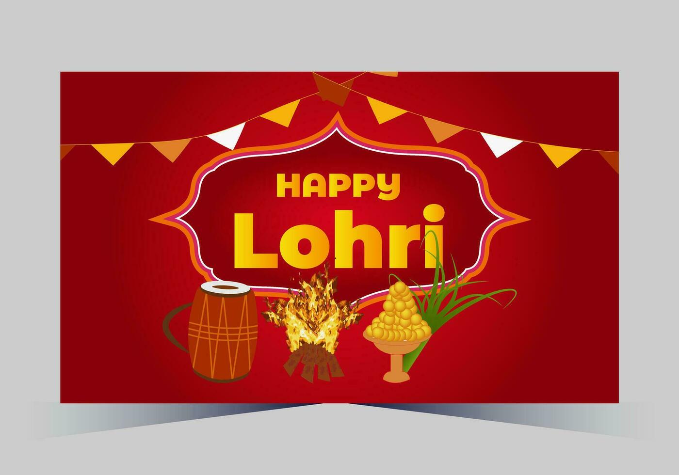 januari gelukkig lohri. Indië traditioneel viering dag illustratie vector achtergrond