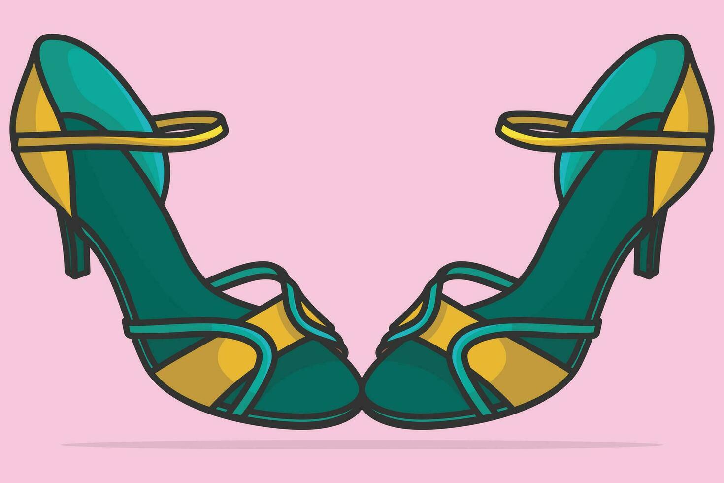 modern gemakkelijk Dames sandalen schoenen paar- vector illustratie. schoonheid mode voorwerpen icoon concept. paar- van meisjes mode sandalen vector ontwerp.