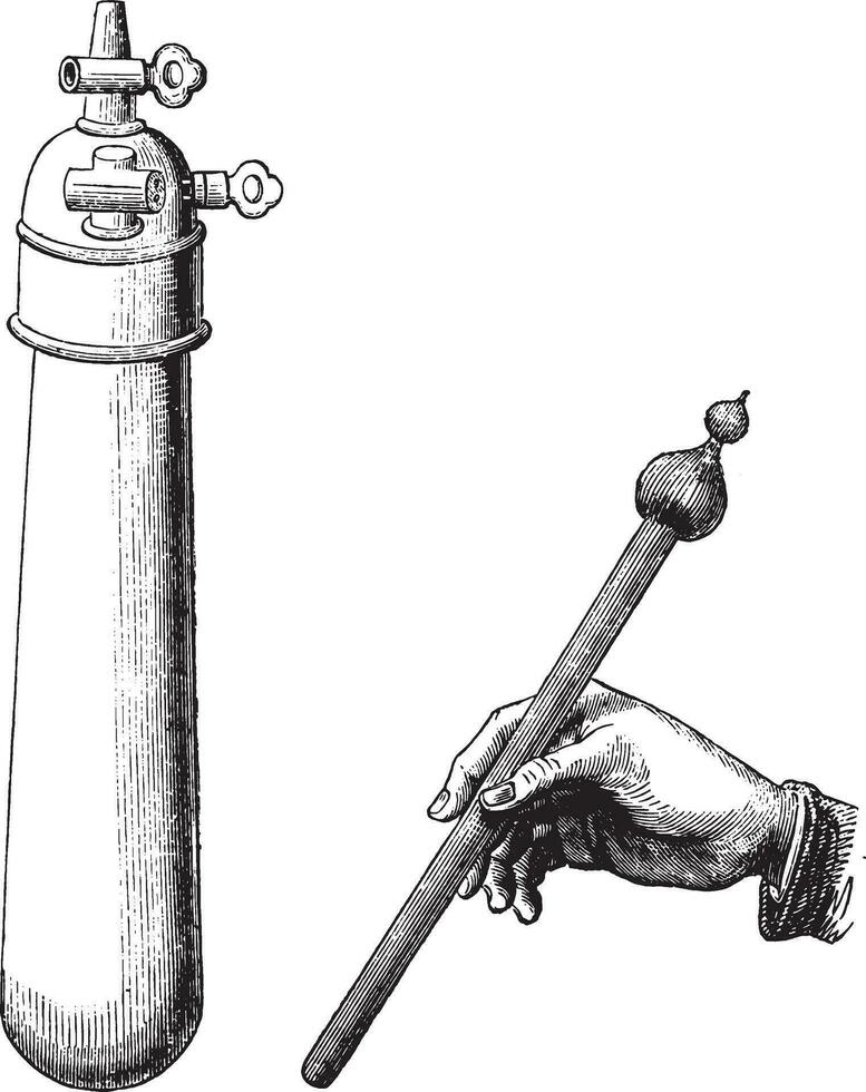 ontvanger wie geserveerd in de eerste experiment gebeld de water Marteaans, fig 5 - de water hamer, wijnoogst gravure. vector