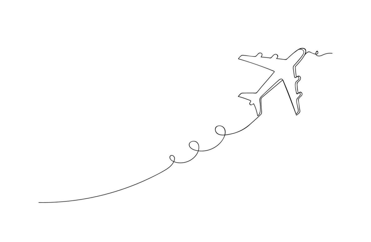 doorlopend een lijn kunst vliegend vliegtuig icoon geïsoleerd vector illustratie.