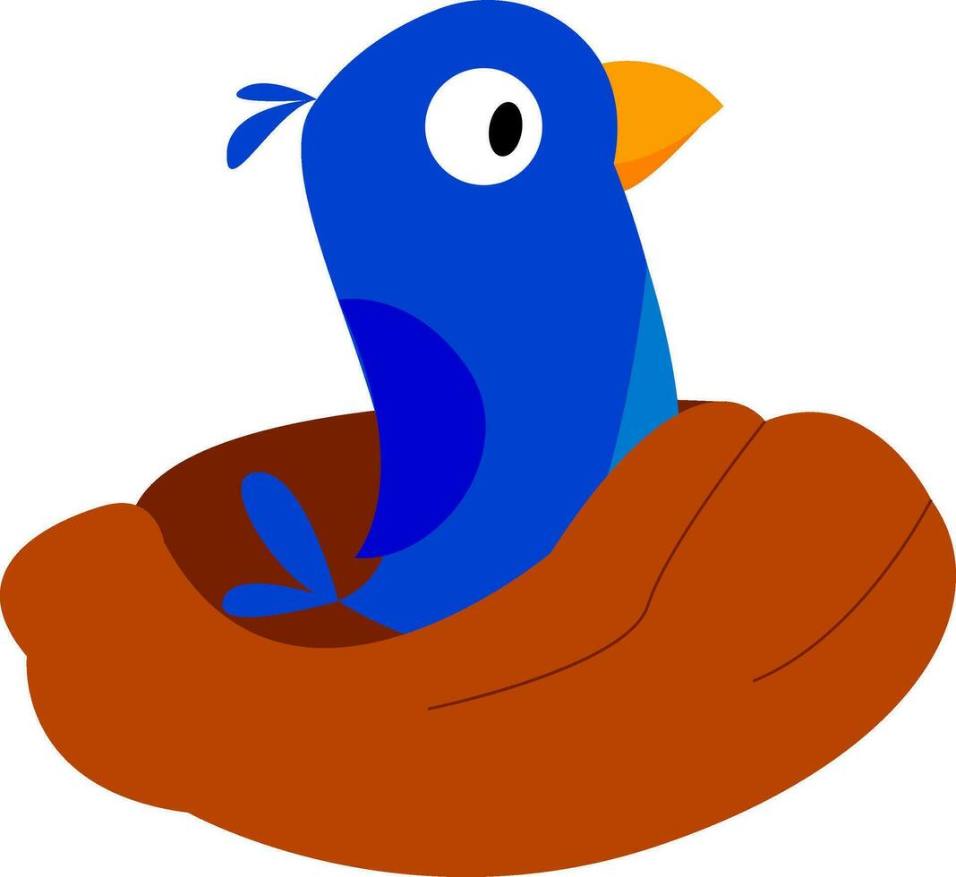 weinig blauw vogel in de nest vector illustratie Aan wit achtergrond