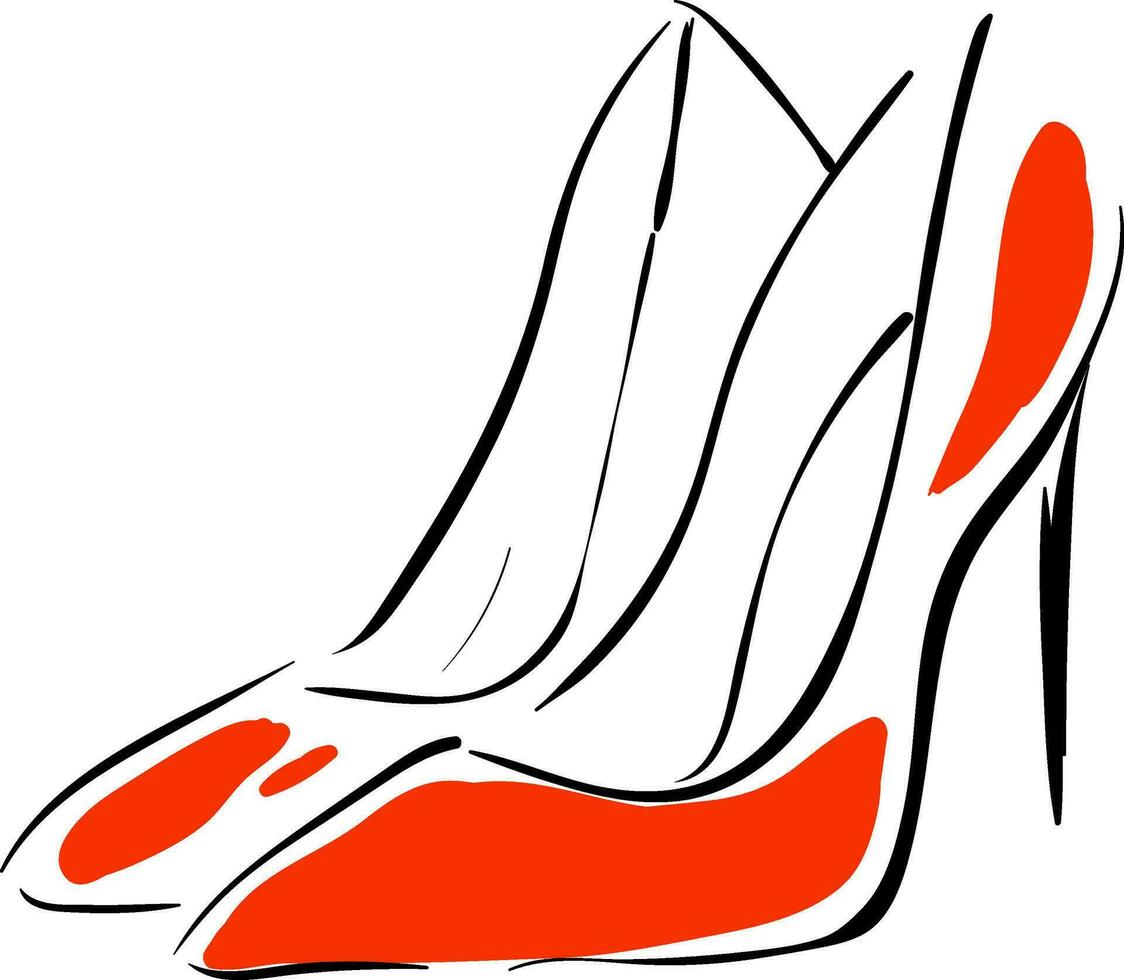 paar- van rood hoog hiel- schoenen illustratie eenvoudig rgb vector Aan wit achtergrond