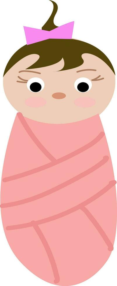 tekenfilm baby meisje vector illustratie Aan wit achtergrond