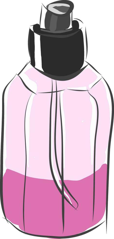 halfvol roze parfum fles vector illustratie Aan wit achtergrond