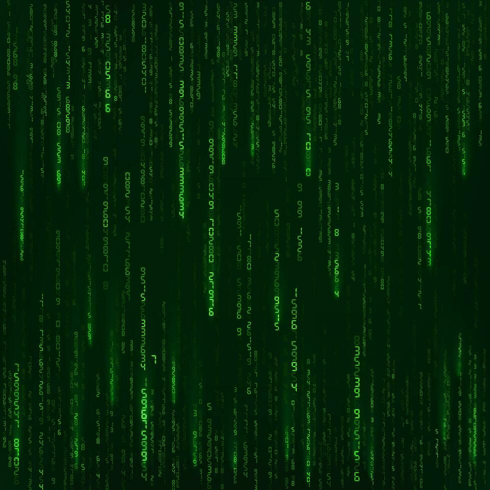 achtergrond in een Matrix stijl. groen willekeurig nummers. sci fi of futuristische achtergrond. gecodeerd gegevens. vector illustratie