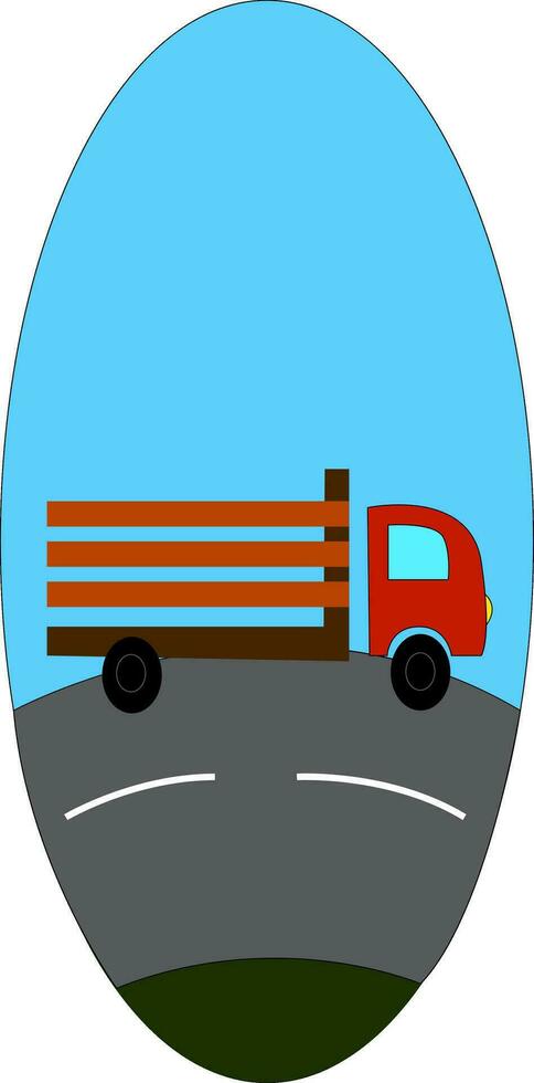 vrachtauto Aan weg vector illustratie in blauw verduisteringen Aan wit achtergrond