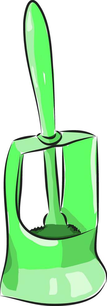 vector illustratie van een groen toilet borstel wit achtergrond