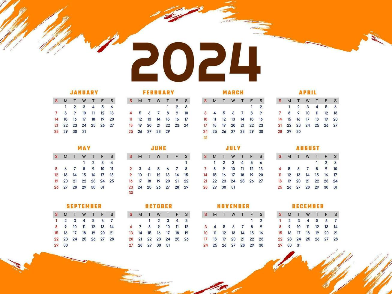 elegant modern 2024 nieuw jaar kalender ontwerp vector